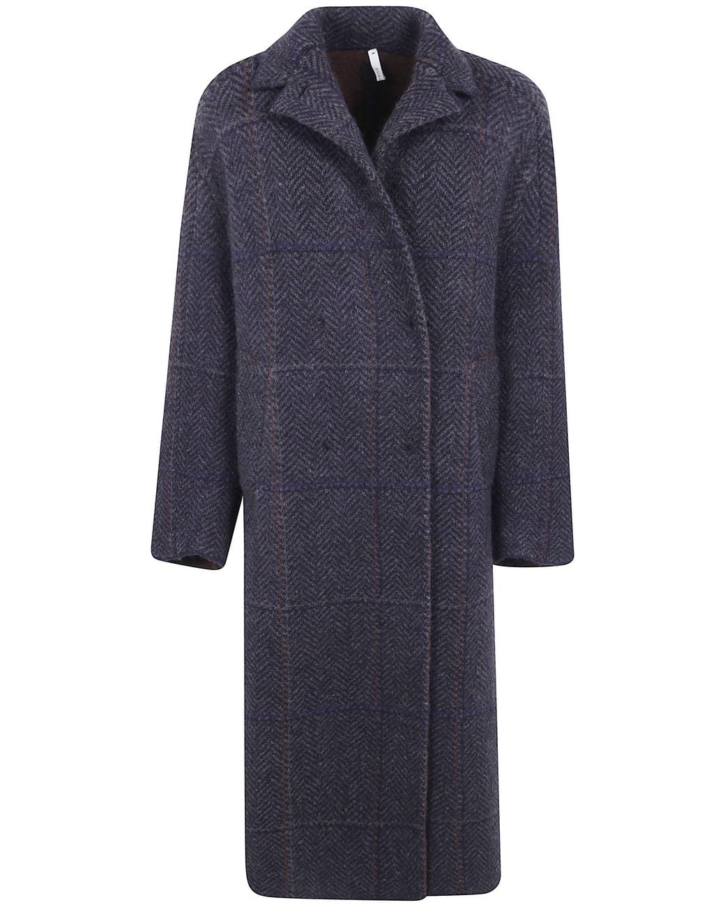 Boboutic Blue Double-Breasted Coat "Spina"