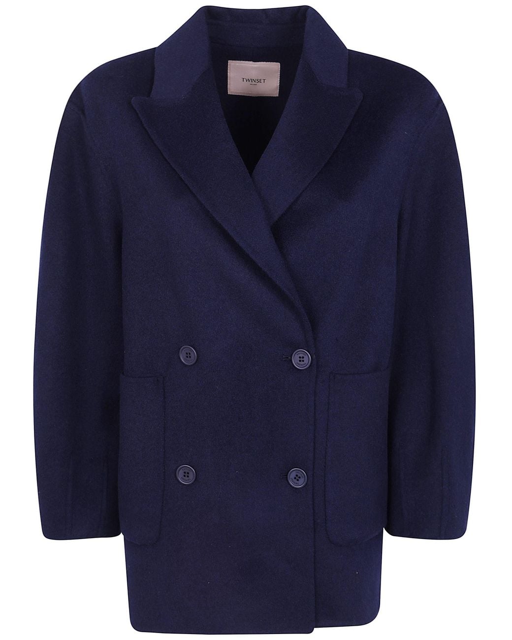 Twinset Blue Coat Double Breasted Peacoat