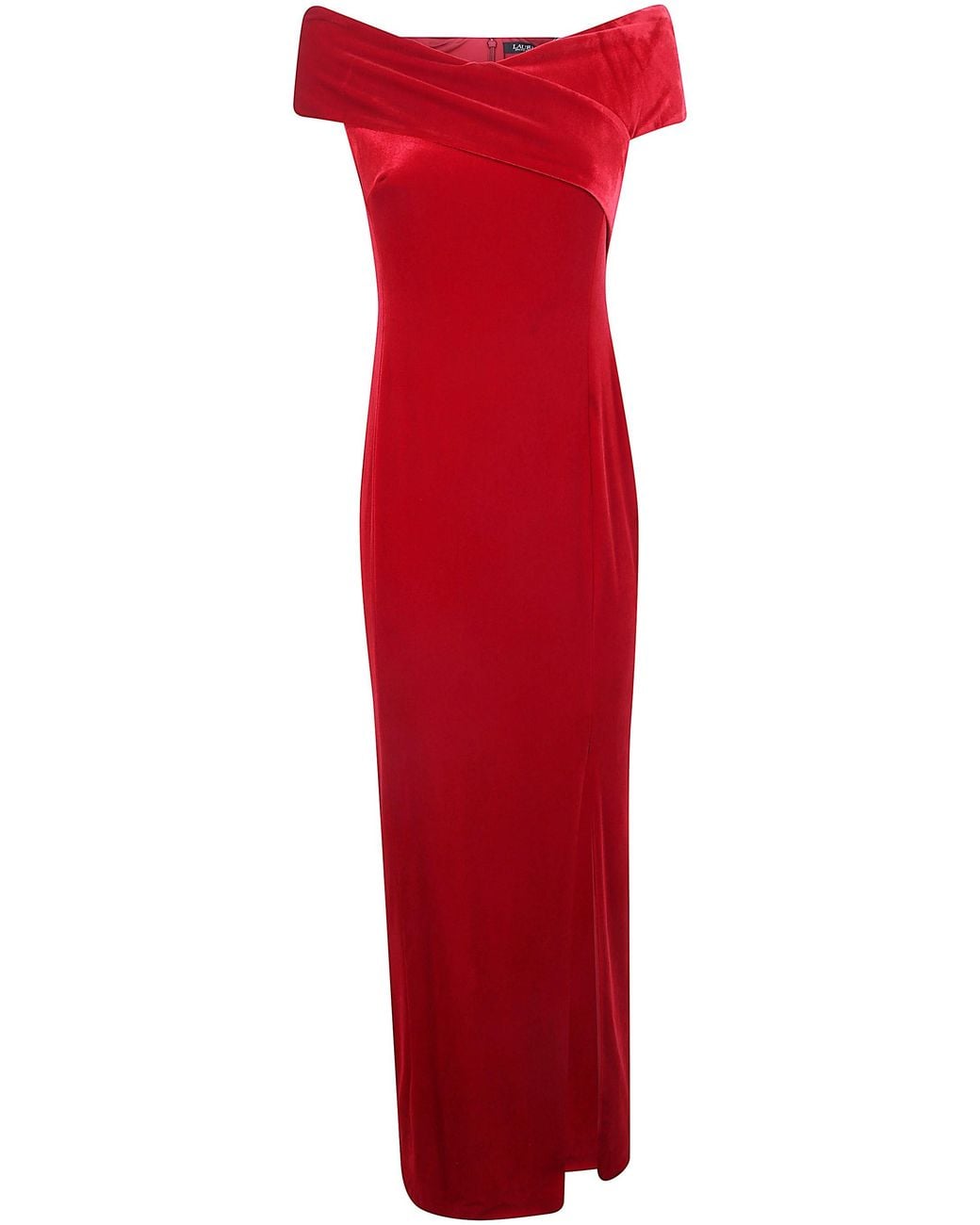 Ralph Lauren Red Dress Velvet "Lauren Velvet"