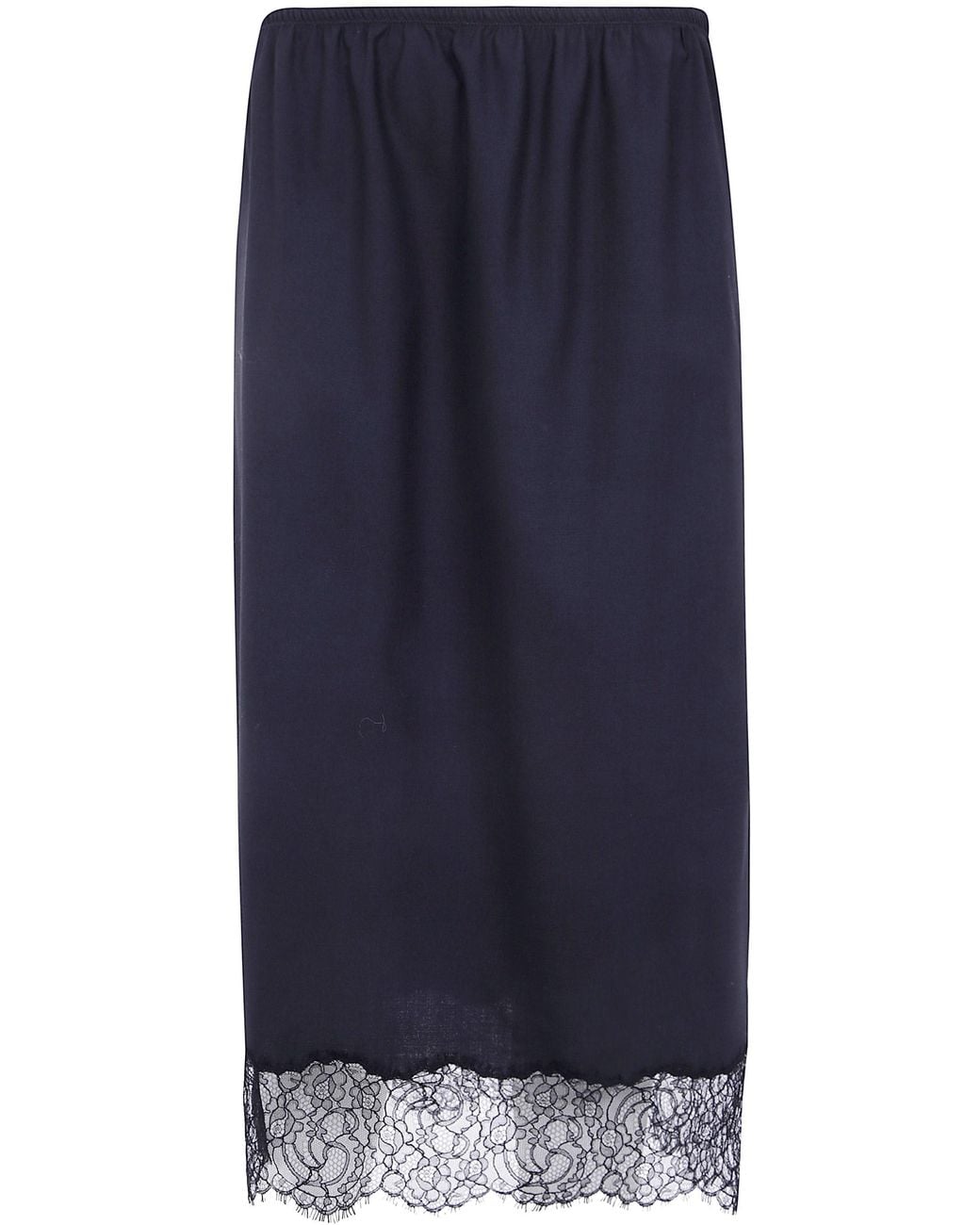 Semicouture Blue Skirt With Lace Trim "Becka"