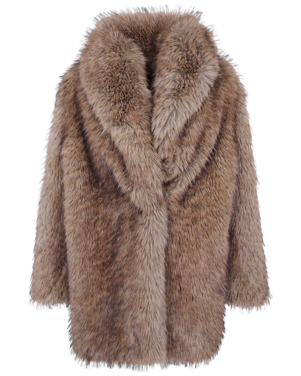 Frankie Shop Brown Short Faux Fur Coat "Belle"