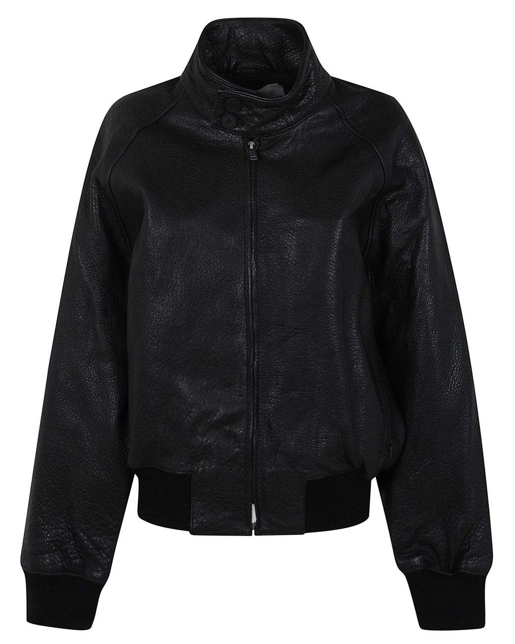 Studio Nicholson Black Jacket Leather "Harrington"