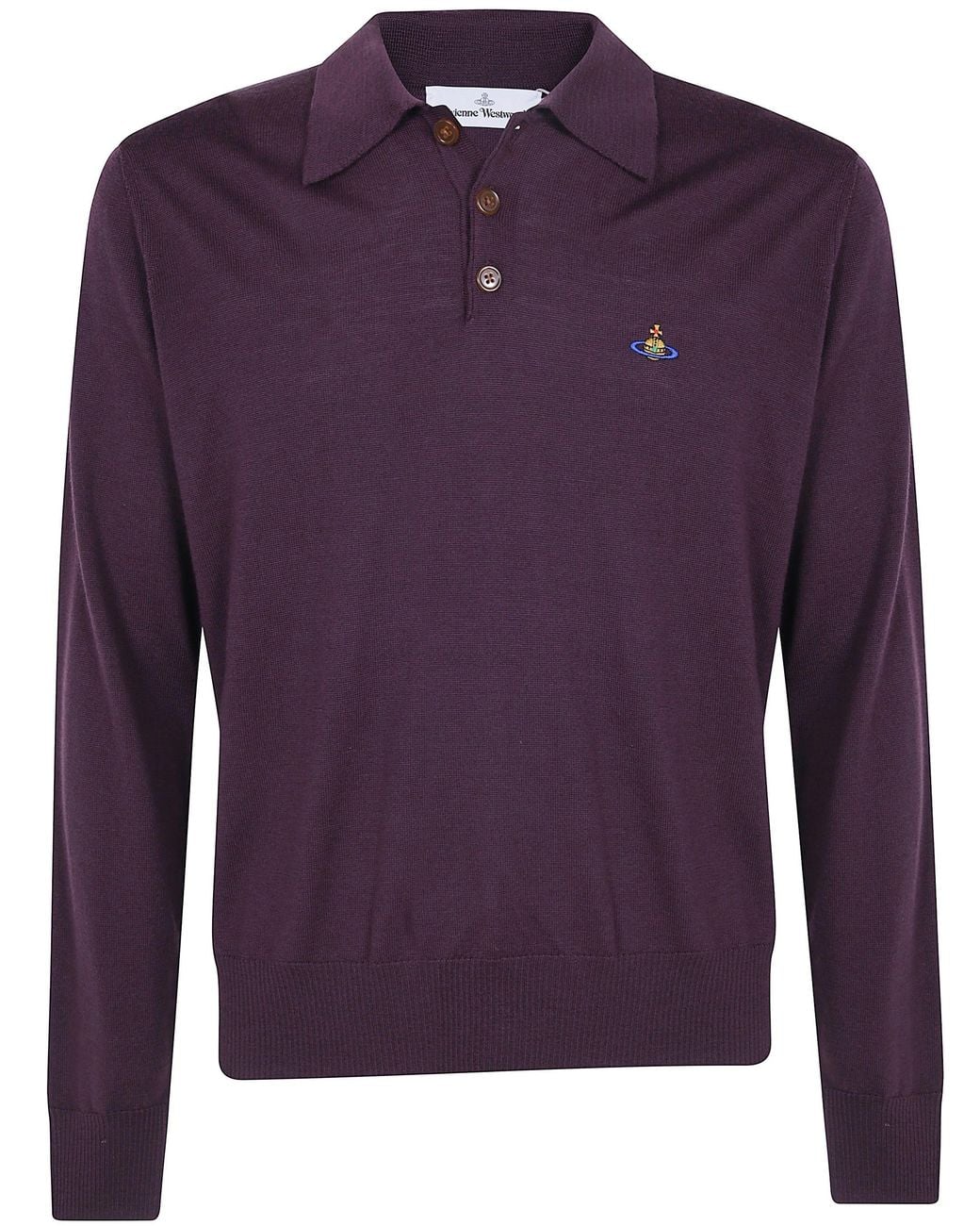 Vivienne Westwood Purple Long Sleeve Polo "Mark" for men