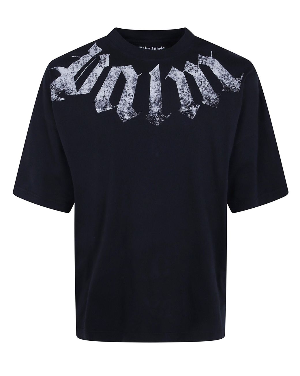 Palm Angels Black "Big Neck Logo" Loose Tee for men