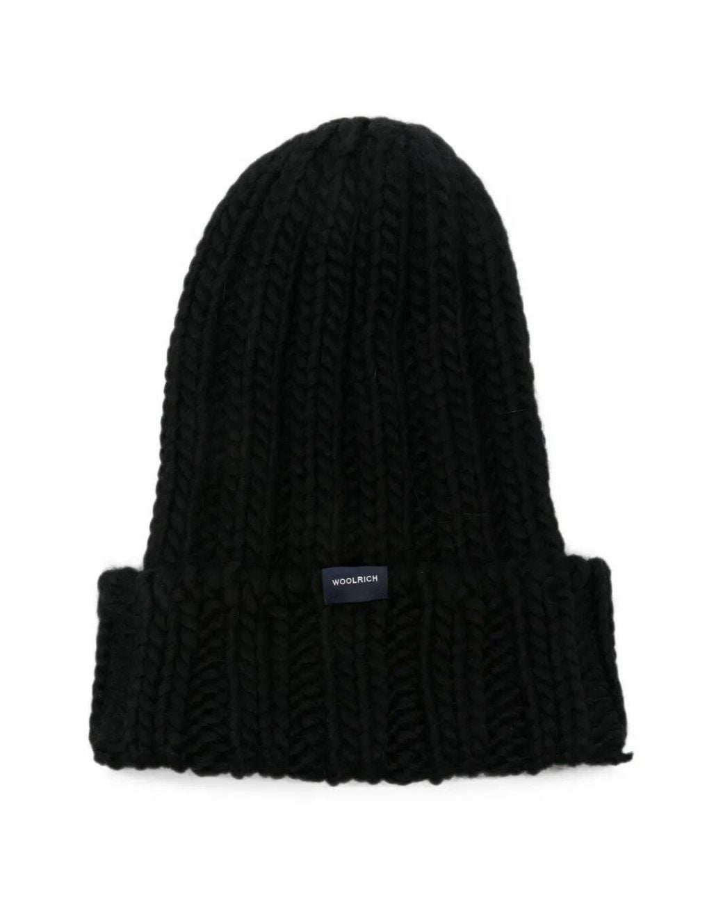 Woolrich Black Hat Chunky Beanie