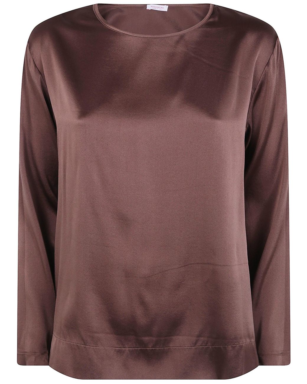 Rossopuro Brown Sweater Long Sleeved "Silk Blouse"