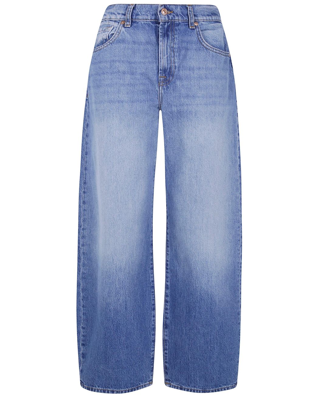 7 For All Mankind Blue "Bonnie" Wide Leg Denim