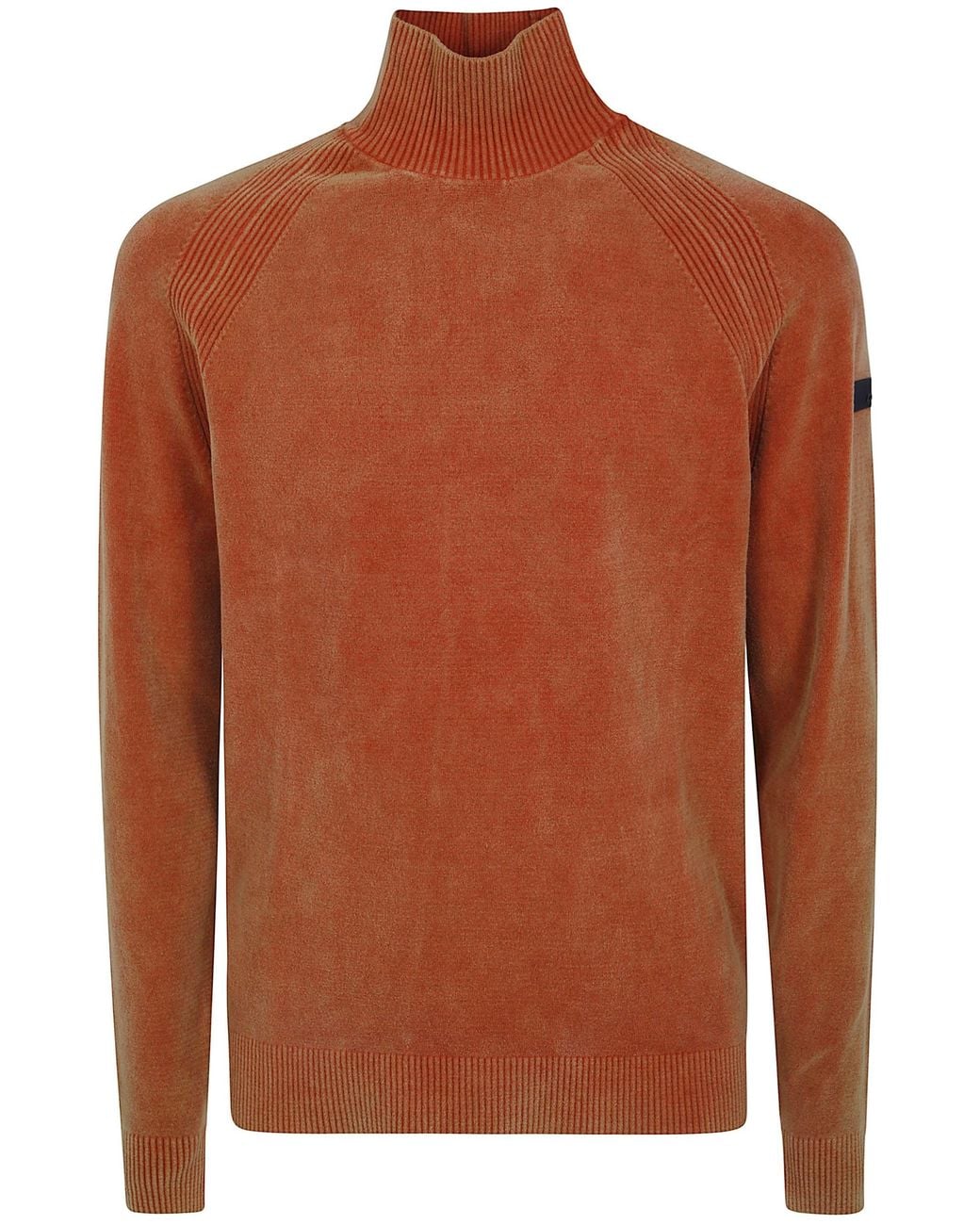 Rrd Brown Turtleneck Sweater Velvet Techno Wash Knit for men