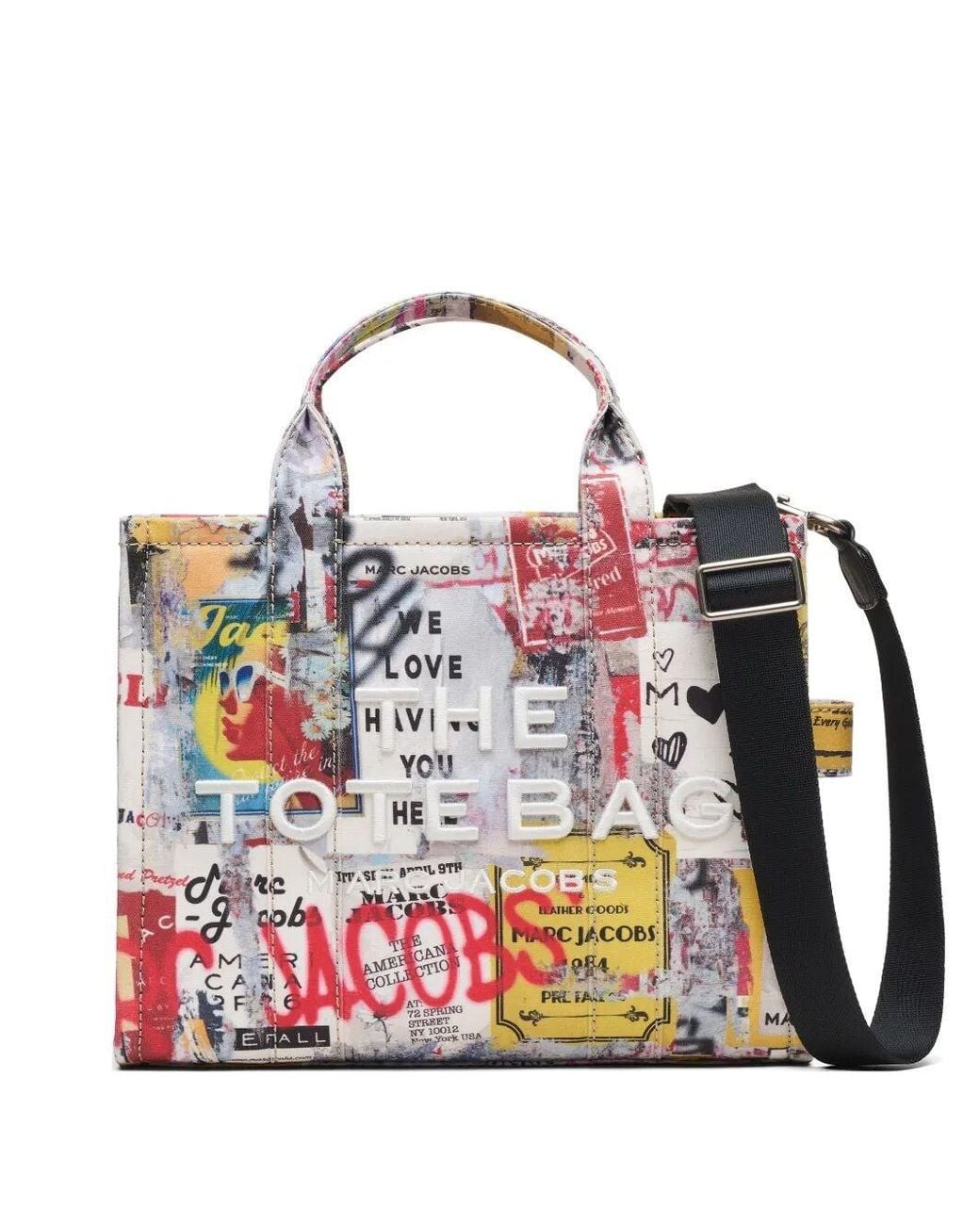 Marc Jacobs Red The Pop Americana Canvas Medium Tote Bag