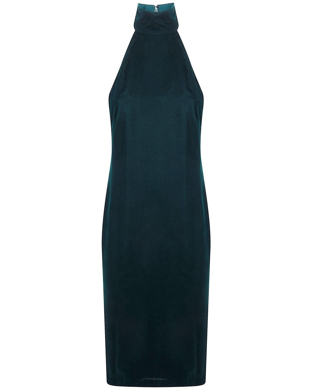 Ralph Lauren Blue Halter Dress Woven Column Dress