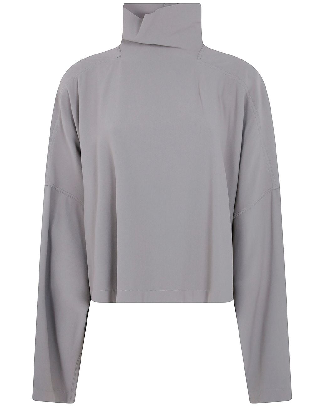 Rick Owens Gray "Jumbo Tobard" Cropped T-Shirt