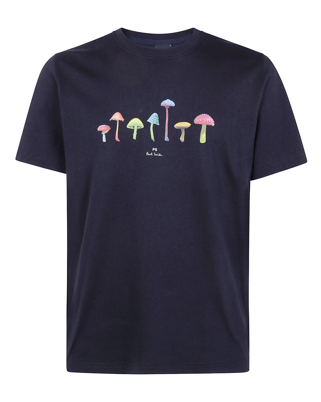Paul Smith Blue T-Shirt Regular Fit "Mushrooms" for men