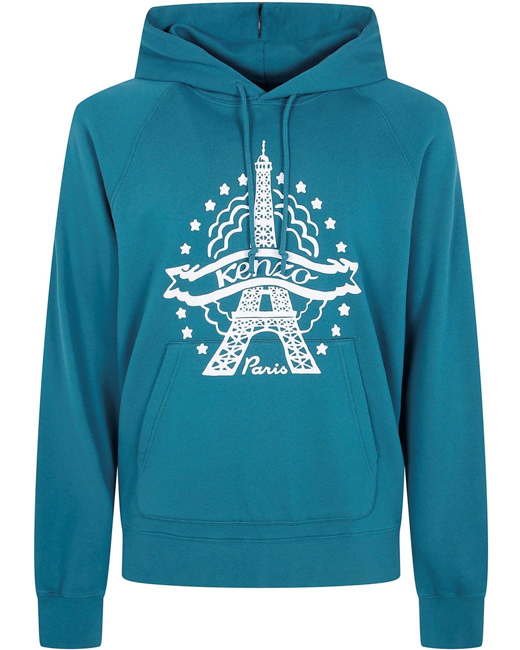 KENZO Blue Sweatshirt Classic Hoodie "Eiffel Tower Design" for men