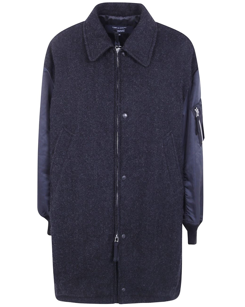 Comme des Garçons Blue Coat Bomber Wool Sleeves for men