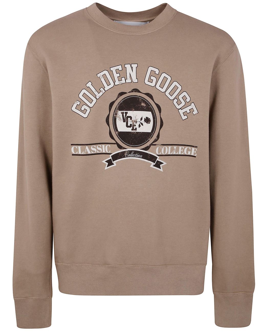 Golden Goose Deluxe Brand Gray "Journey" Crew Neck Sweatshirt Dyed Cotton Fleece W for men