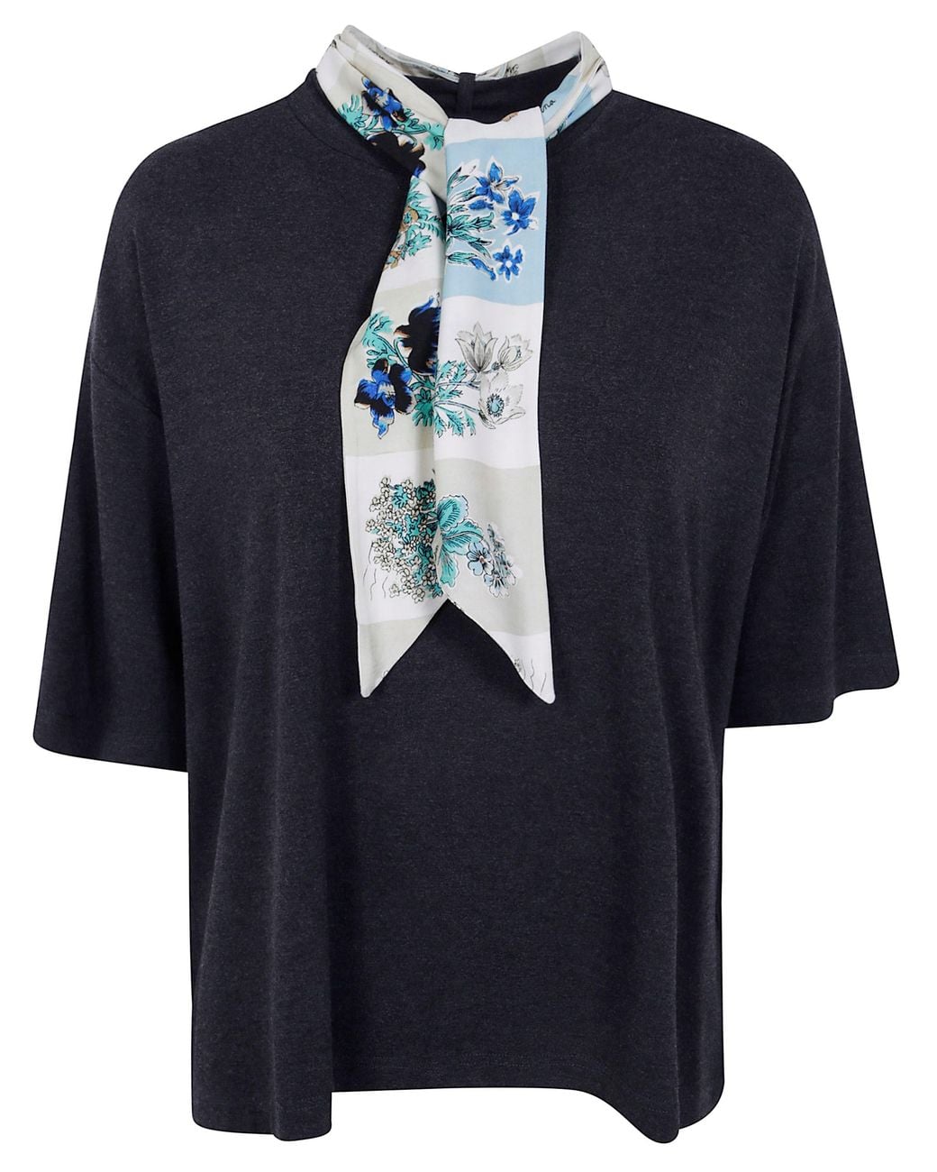 Paul Smith Blue T-Shirt Scarf Detail Scarf Tshirt