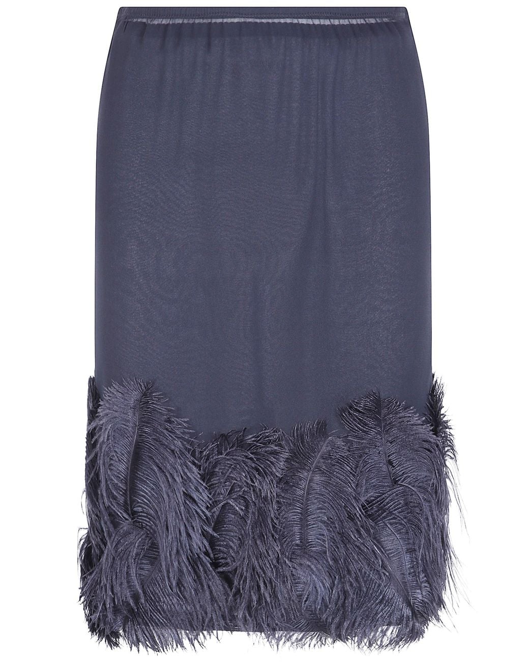 Semicouture Blue Skirt Feather Detail "Quanna"