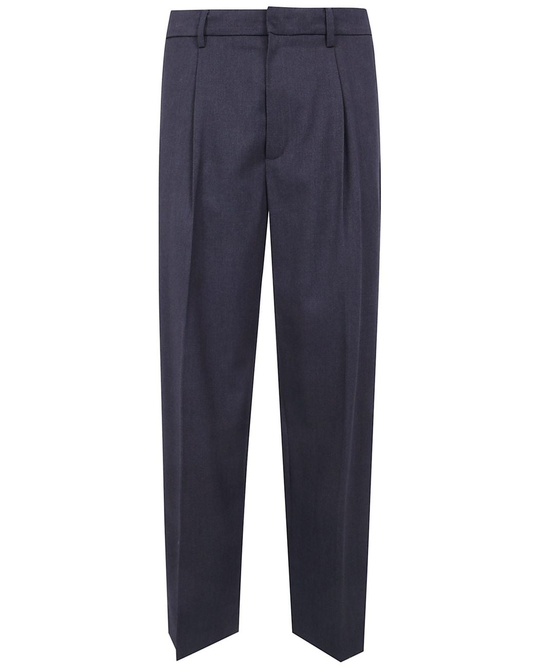 DUNST Blue Pants Pleated "Semi-Wide Slacks" for men
