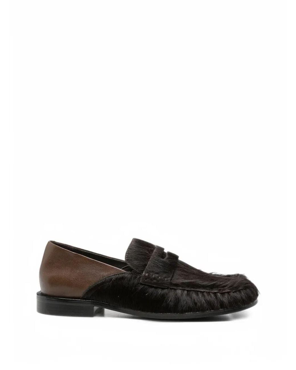Paloma Barceló Black Loafers Pony Hair "Blanche"
