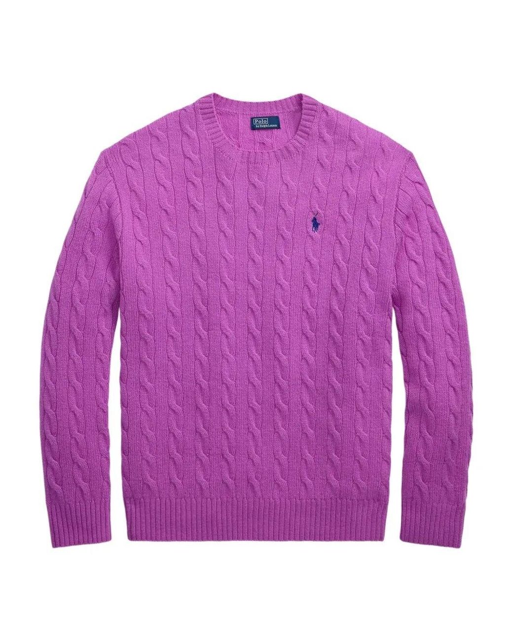 Polo Ralph Lauren Purple Sweater Pullover Cable Knit Oversize