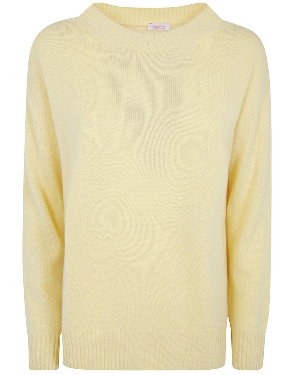 Rossopuro Yellow Sweater Long Sleeved Boat Neckline