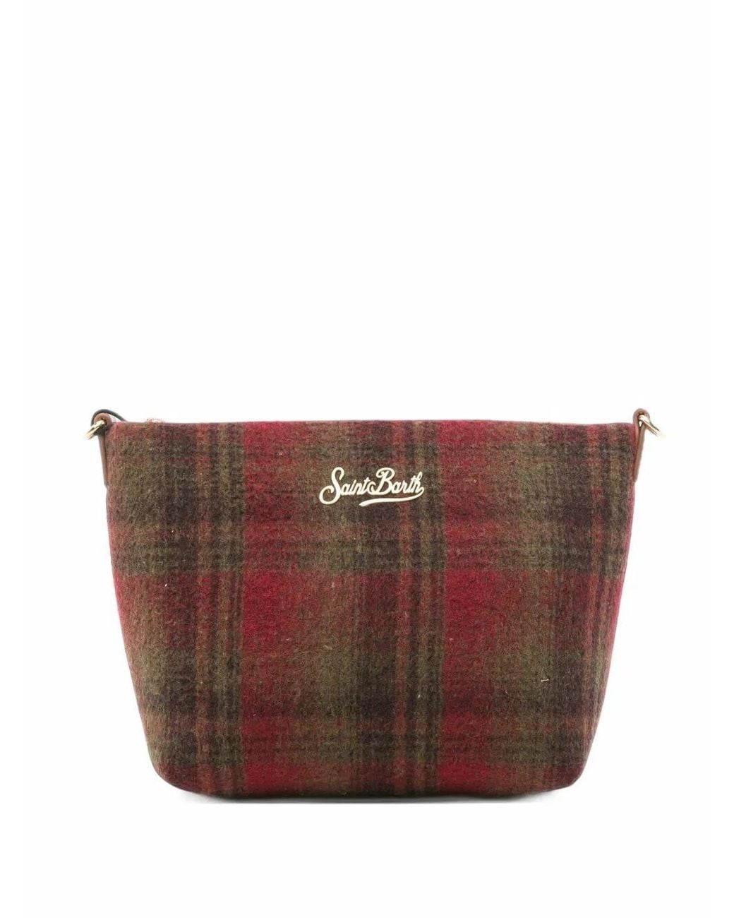 Mc2 Saint Barth Brown Shoulder Bag Tartan "Aline"