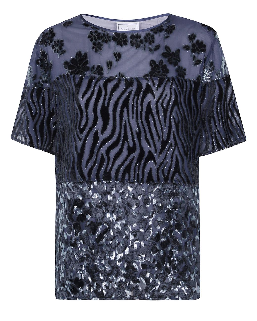 Pierre Louis Mascia Blue T-Shirt Patchwork "12971"