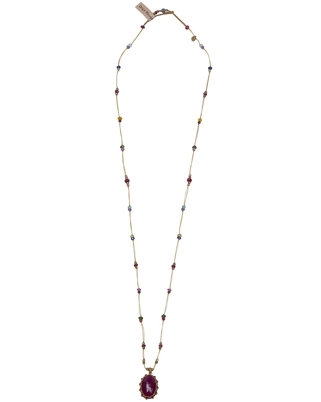 Sharing White Long "Tibetan V" Pendant Necklace
