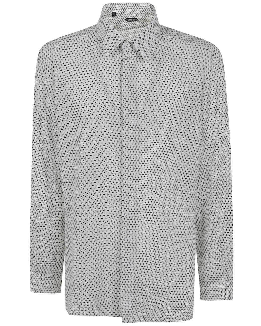 Tom Ford Gray Diamond Print Fluid Fit Shirt for men
