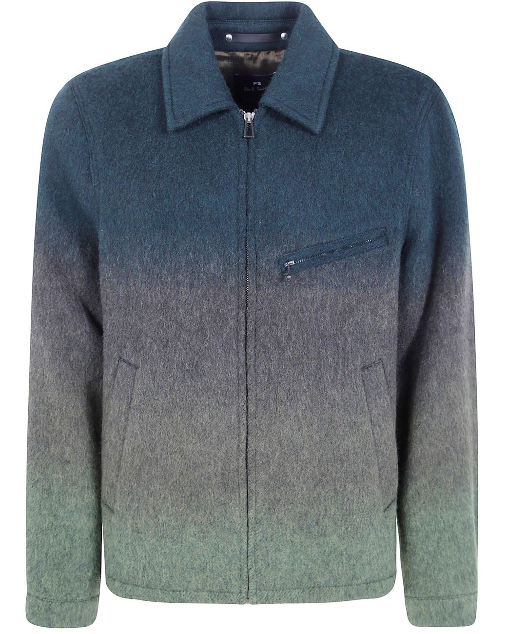 Paul Smith Blue Wool Jacket Harrington" for men