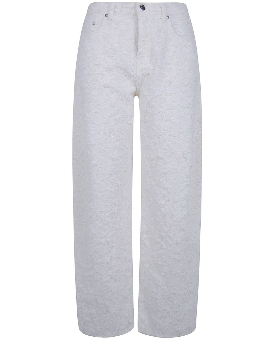 Haikure White Wide-Leg Jeans "Clyde Double Fur Denim"