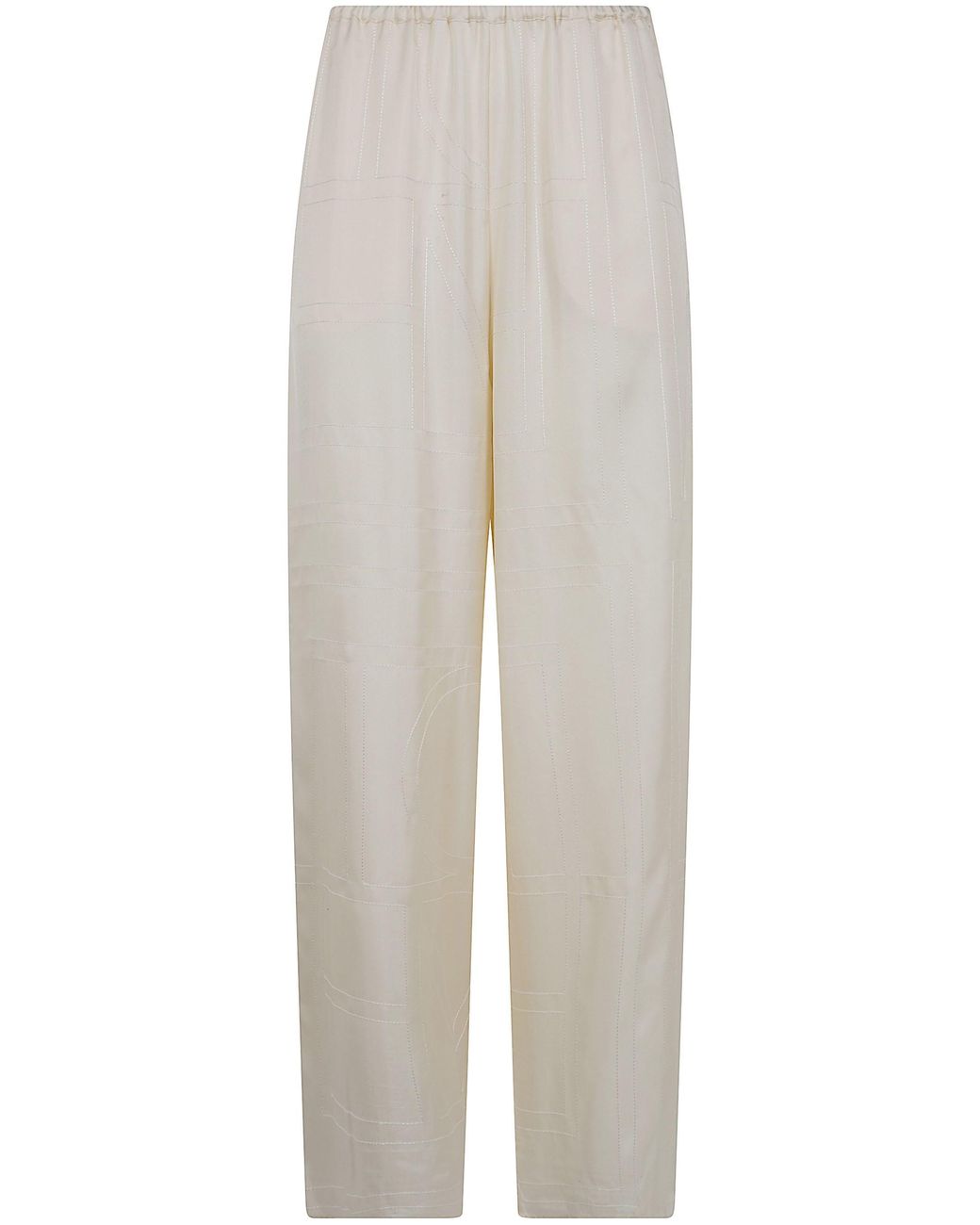 Totême White "Monogram Silk" Pijama Bottoms Trousers