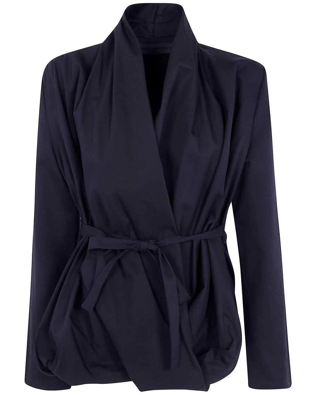 Maria Calderara Blue Shirt Cotton Twill "Drapped Shirt"