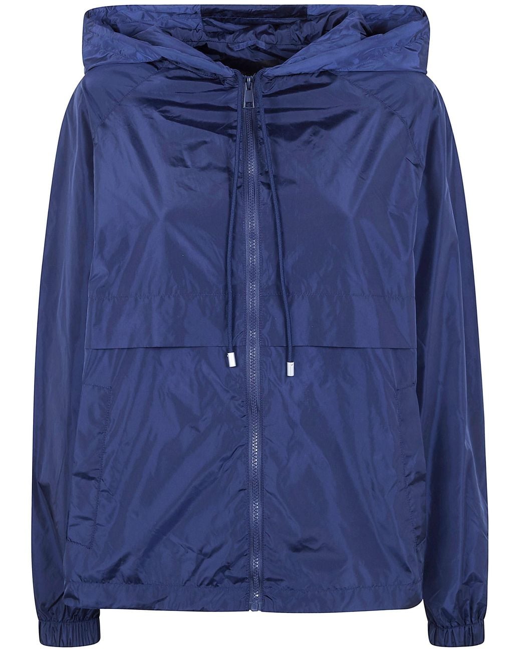 Semicouture Blue Nylon K-Way Hooded Jacket