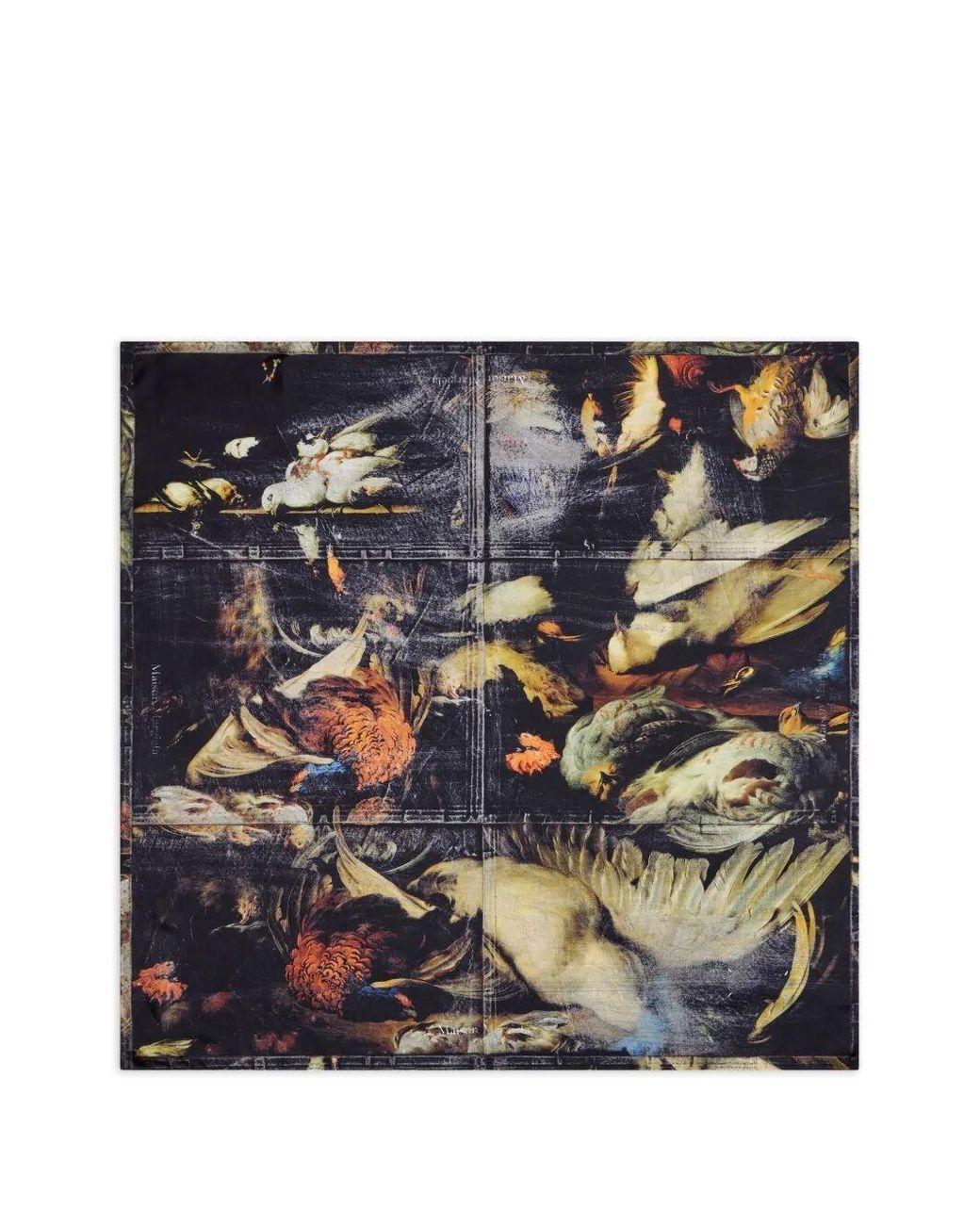Maison Margiela Blue Foulard En Soie À Imprimé Graphique