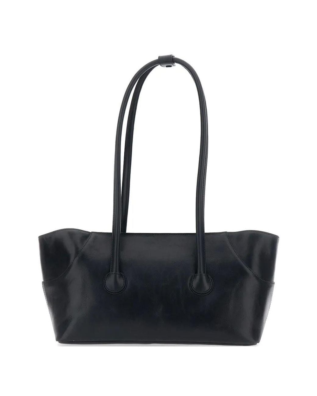 MARGE SHERWOOD Black Boat Shopper Large Leather Bag