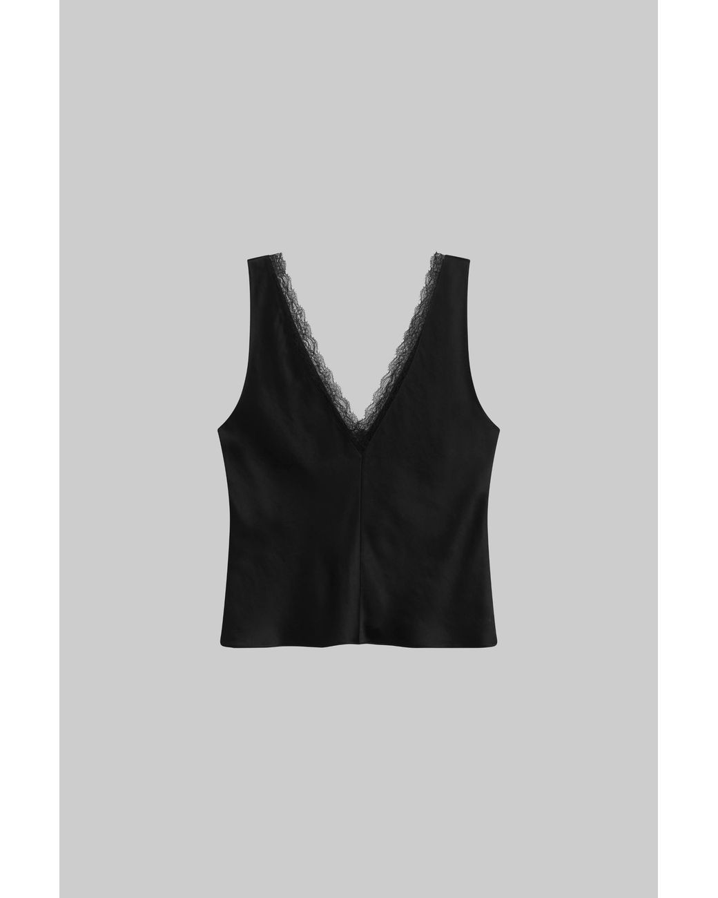 Leset Black The Barb Lace V-Neck Tank