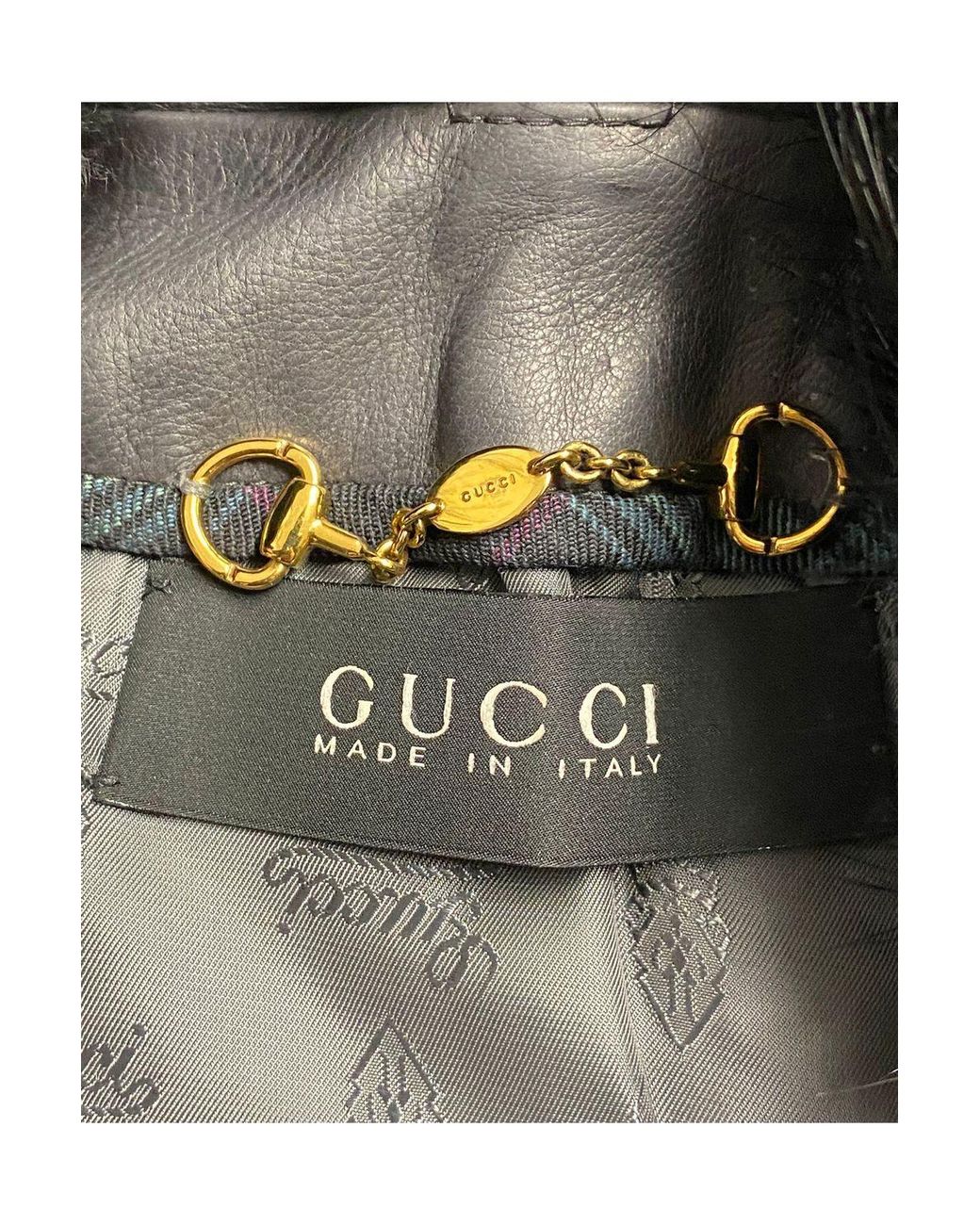Gucci Black Jacket With Fur Collar Detail