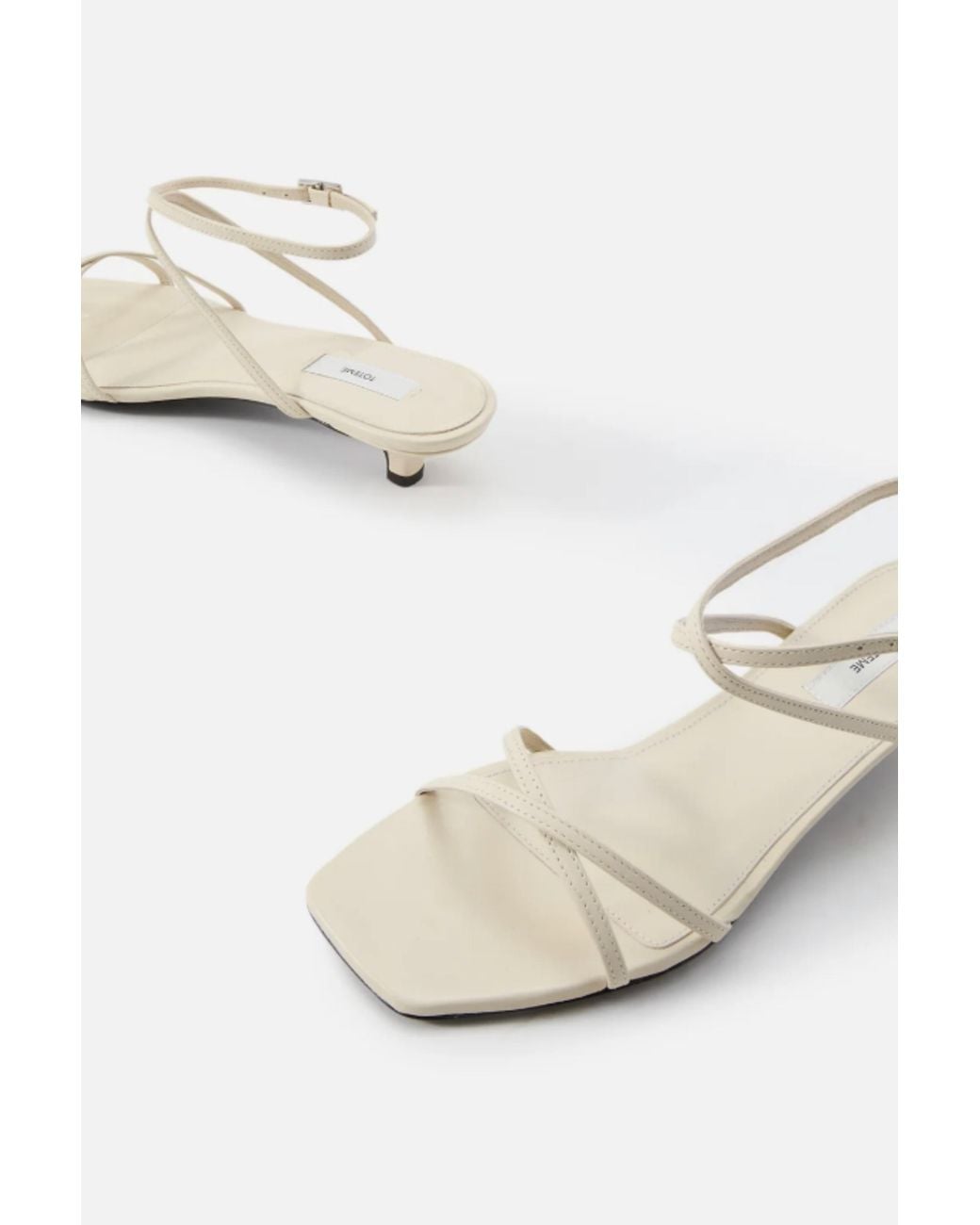 Totême  White Leather Crossover Sandals Off