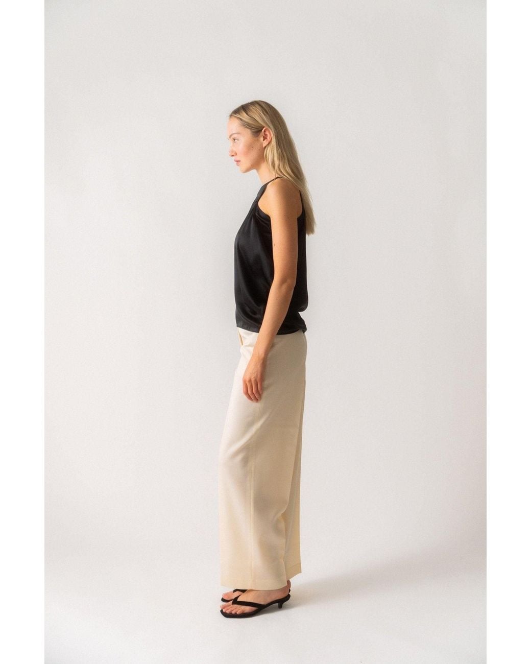 Totême Black Satin Drop Top