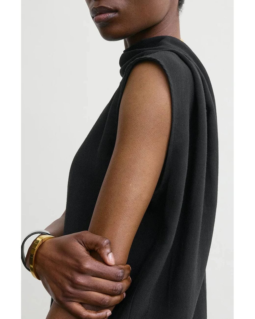 Totême Black Cocoon Cape Blouse