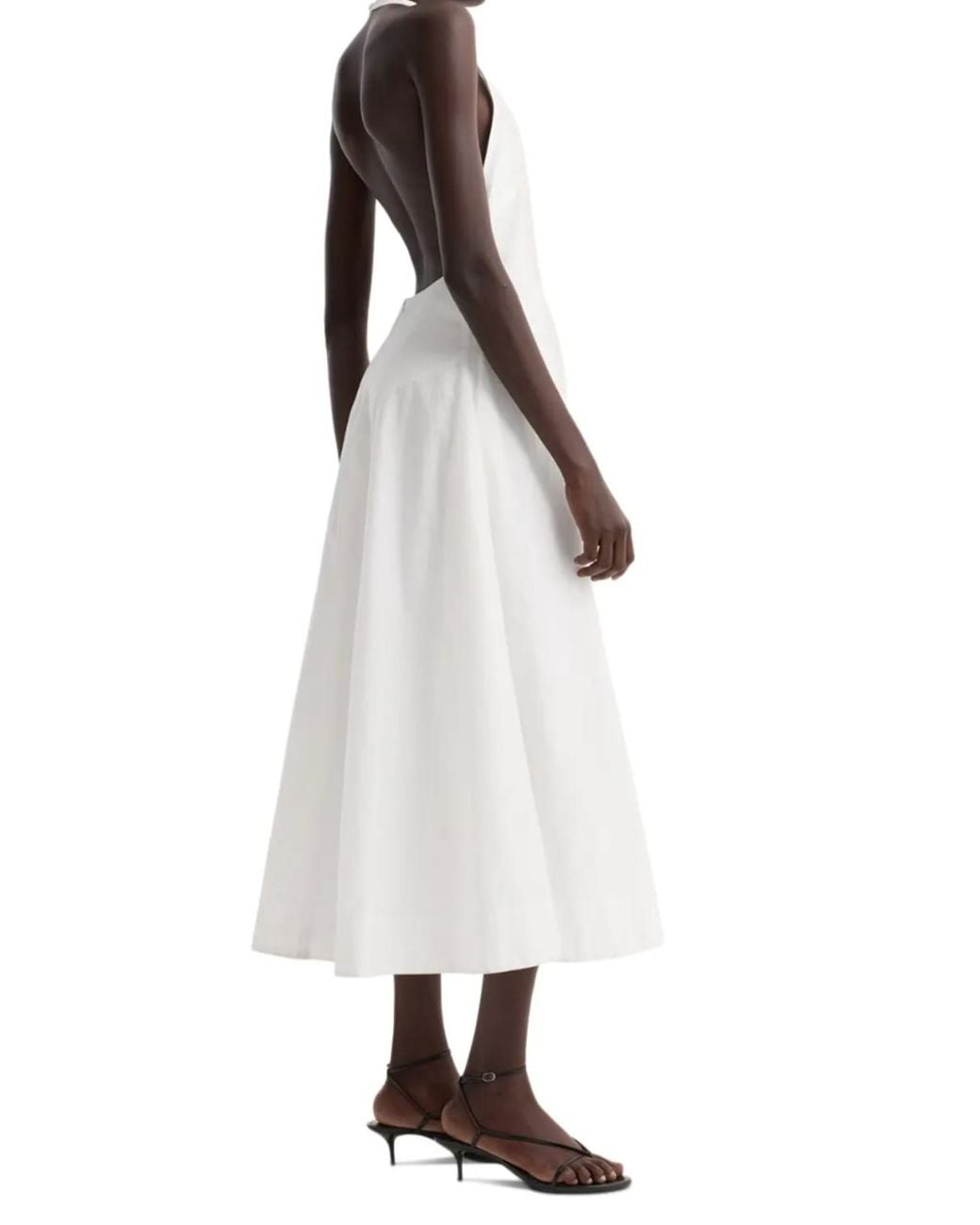 Rohe White Halter Textured Cotton Dress
