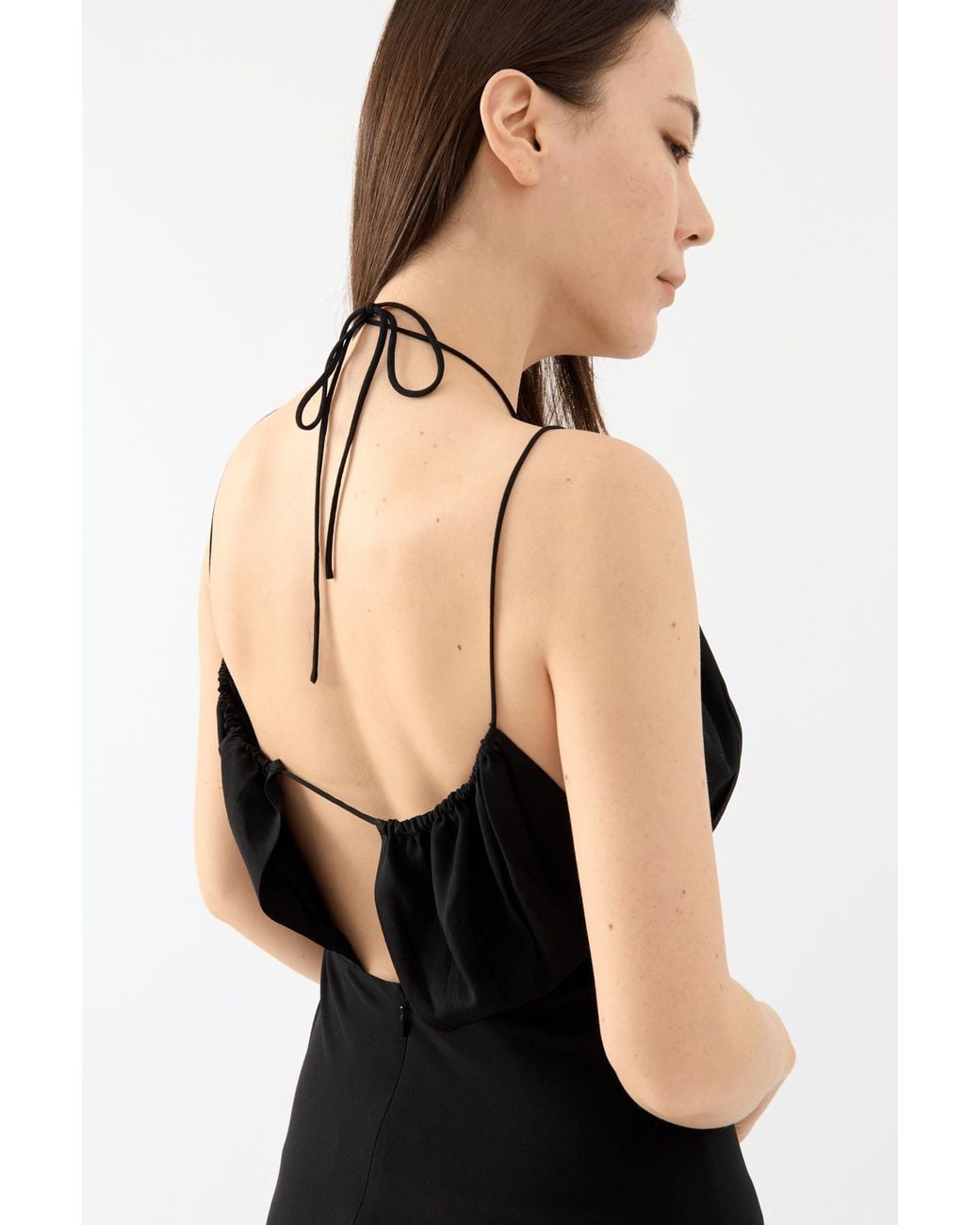 Totême  White Gathered Halterneck Dress