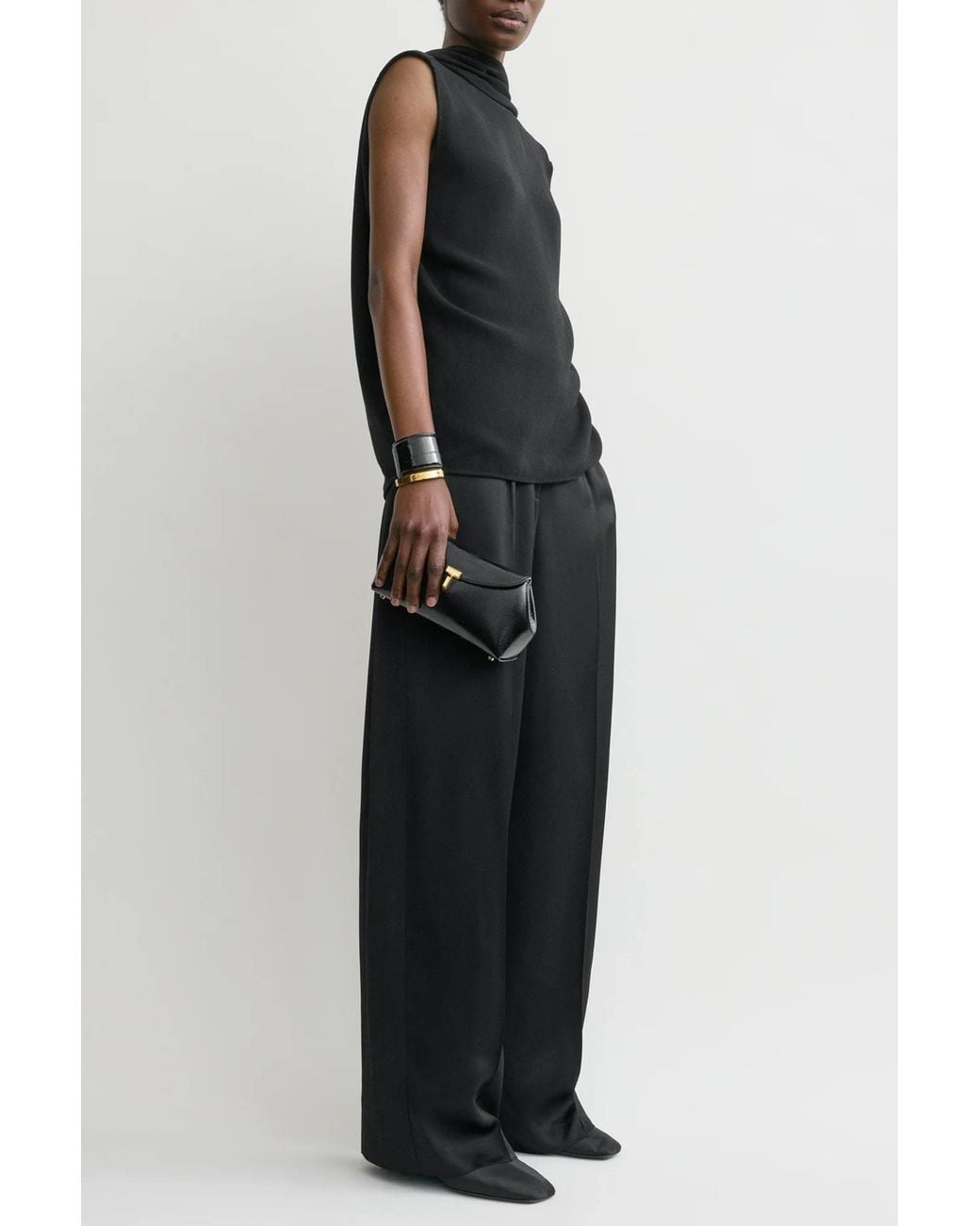 Totême Black Cocoon Cape Blouse