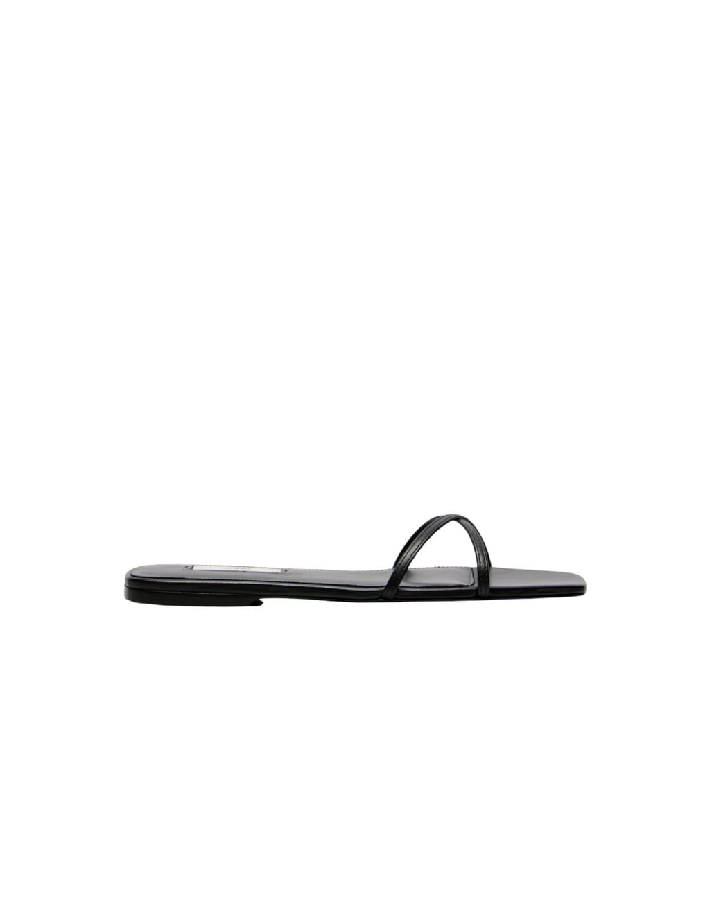 Totême Black Leather Crossover Slides
