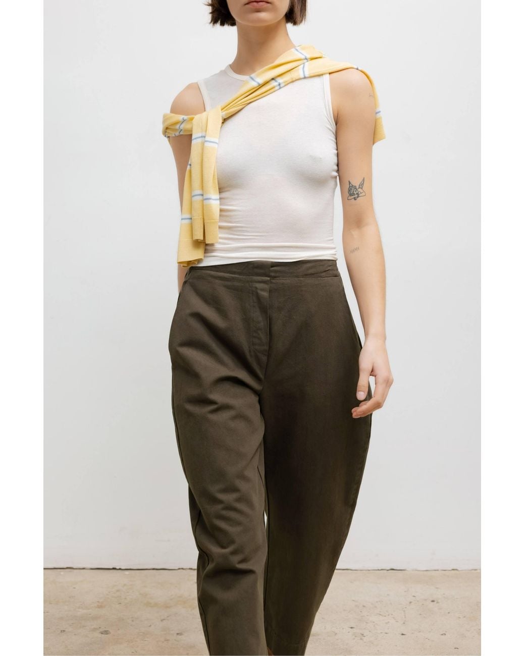 Leset Green The Chloe Barrel Pants