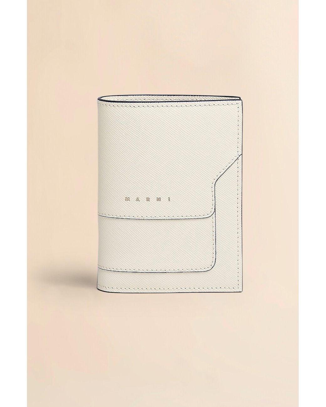 Marni Natural Saffiano Leather Bi-Fold Wallet