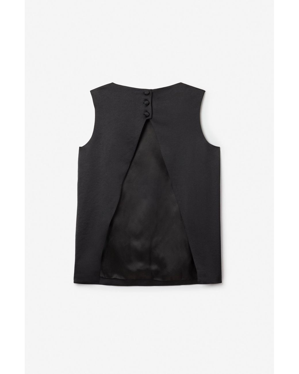 House of Dagmar Black Open Back Satin Top