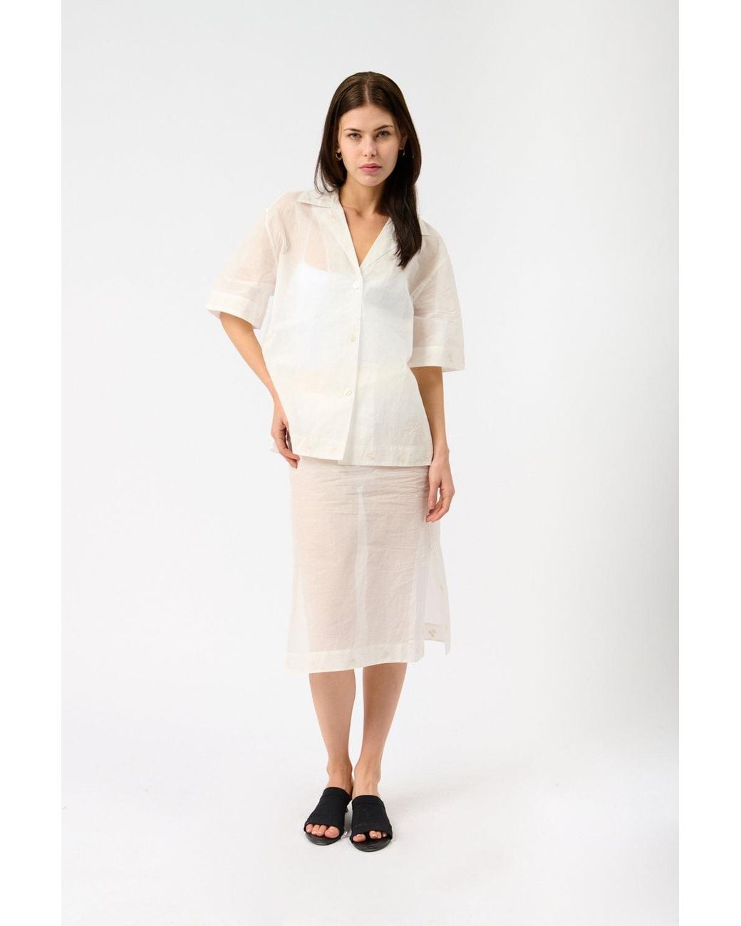 Rohe White Camp Collar Organza Shirt