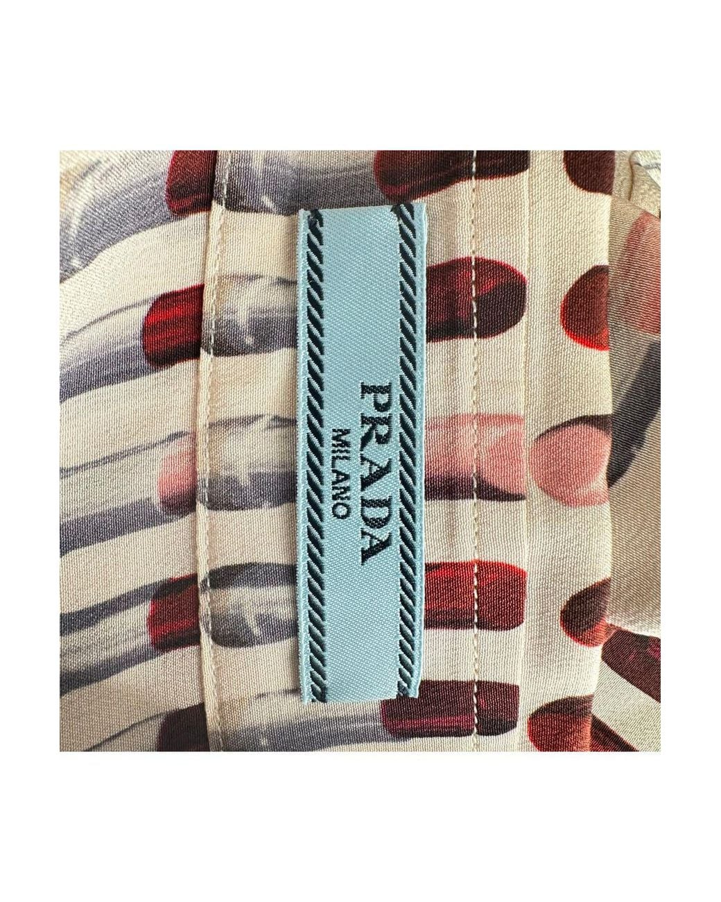 Prada White Lipstick-Print Button-Down Shirt